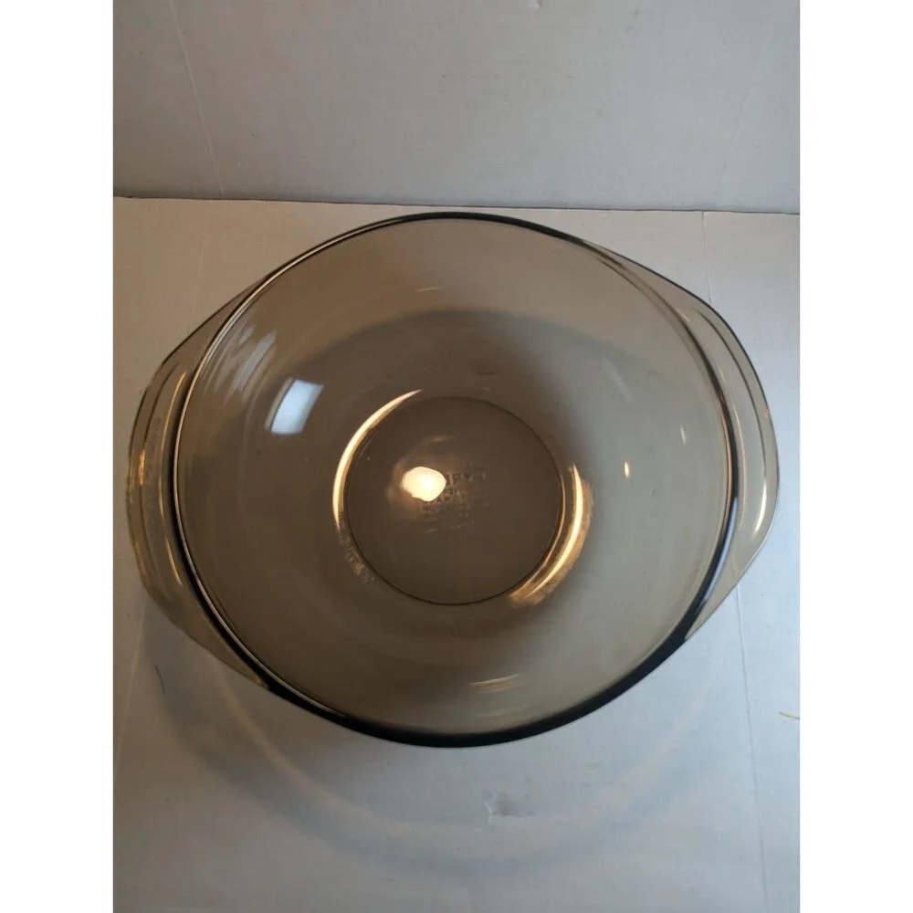 Vintage PYREX 024 Amber Glass Round 2 Quart Casserole Baking Bowl NO LID Brown